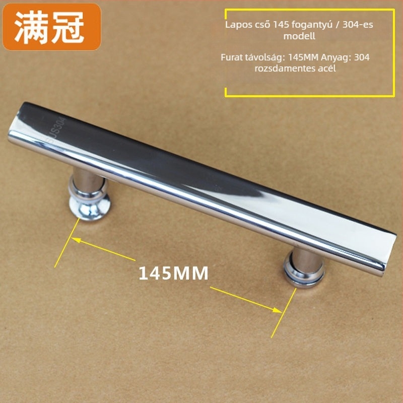 Zuhanyajtó fogantyú - rozsdamentes acélból, L- és hét alakú, üvegajtókhoz, 304-es osztály