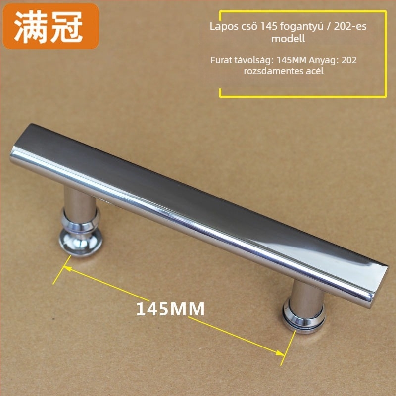 Zuhanyajtó fogantyú - rozsdamentes acélból, L- és hét alakú, üvegajtókhoz, 304-es osztály