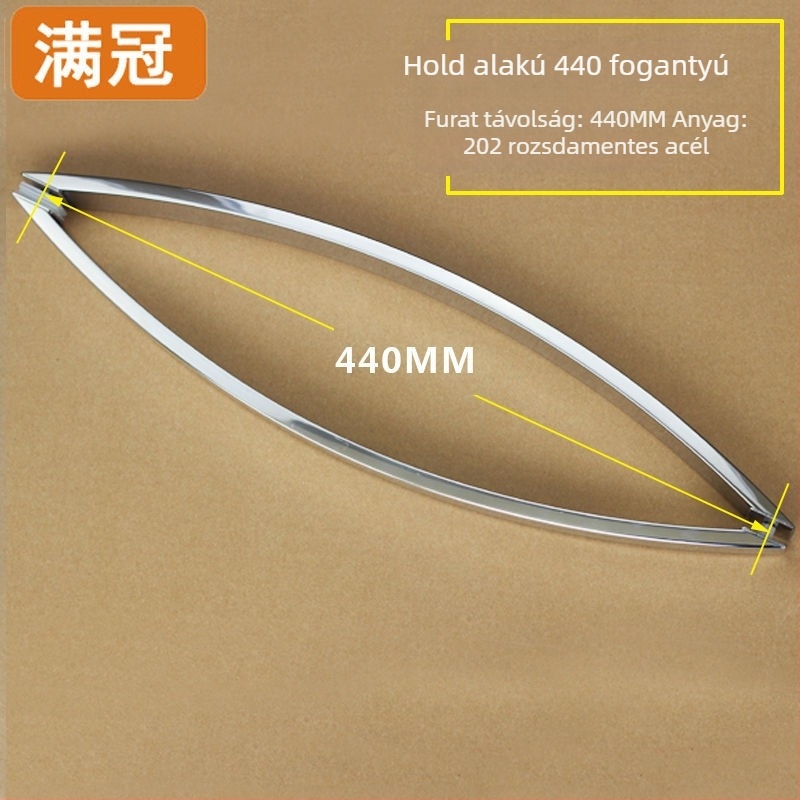 Zuhanyajtó fogantyú - rozsdamentes acélból, L- és hét alakú, üvegajtókhoz, 304-es osztály