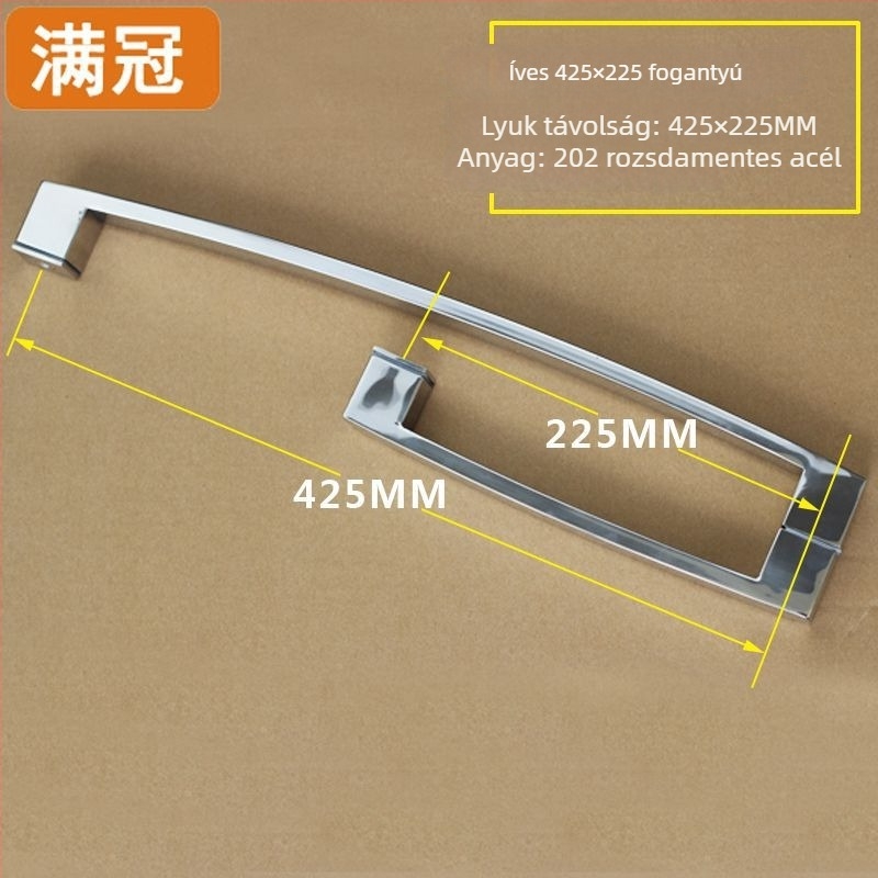 Zuhanyajtó fogantyú - rozsdamentes acélból, L- és hét alakú, üvegajtókhoz, 304-es osztály