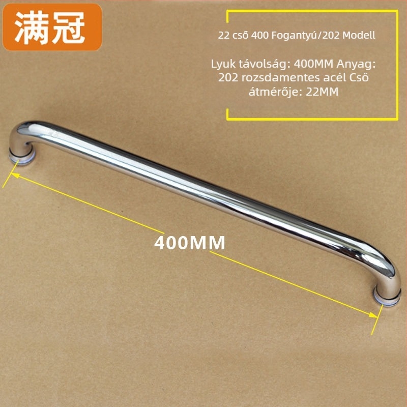 Zuhanyajtó fogantyú - rozsdamentes acélból, L- és hét alakú, üvegajtókhoz, 304-es osztály