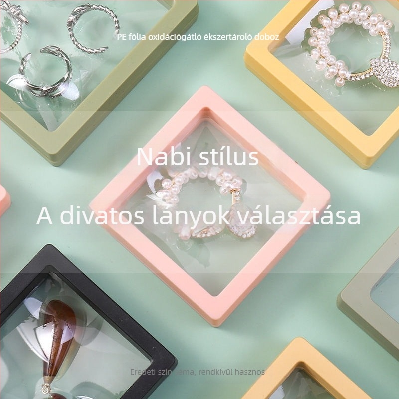 Porvédett ékszer tároló és kiállító doboz PE-filmmel és függő kialakítással – zárt csomagolás ékszerekhez