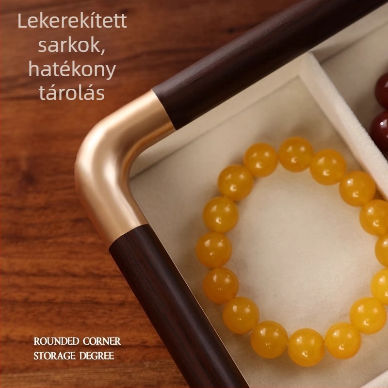 Fából készült ékszerkialakító tálca kilencmezős rácsban, 12 rekesz, tömörfa burkolattal, illesztett kivitelezés, elegáns megjelenés