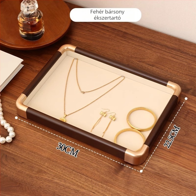 Fából készült ékszerkialakító tálca kilencmezős rácsban, 12 rekesz, tömörfa burkolattal, illesztett kivitelezés, elegáns megjelenés
