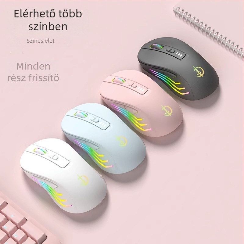 M900 vezeték nélküli egér, 7 gomb, 2400 DPI optikai, Bluetooth 5.0 duál üzemmód, újratölthető