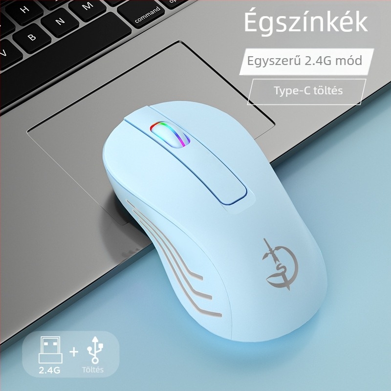 M900 vezeték nélküli egér, 7 gomb, 2400 DPI optikai, Bluetooth 5.0 duál üzemmód, újratölthető