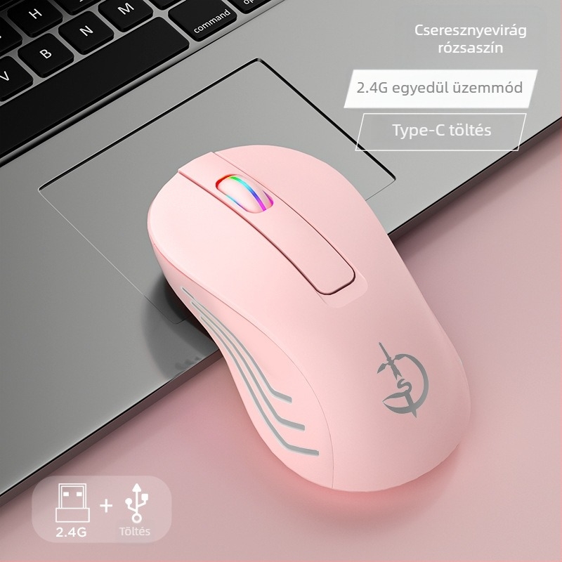 M900 vezeték nélküli egér, 7 gomb, 2400 DPI optikai, Bluetooth 5.0 duál üzemmód, újratölthető