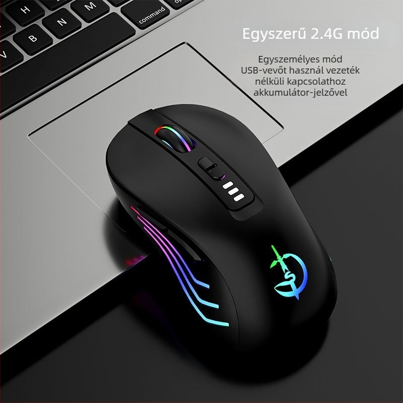M900 vezeték nélküli egér, 7 gomb, 2400 DPI optikai, Bluetooth 5.0 duál üzemmód, újratölthető
