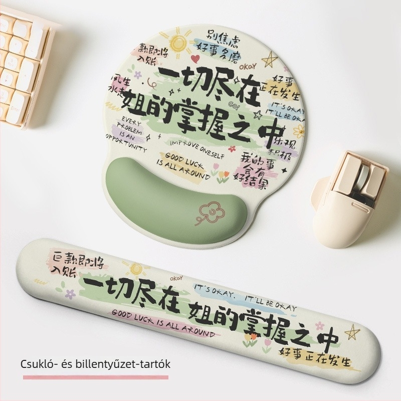 Egércsukló alátét – csúszásmentes, kopásálló, gumianyagú, Letter modell, irodai használat