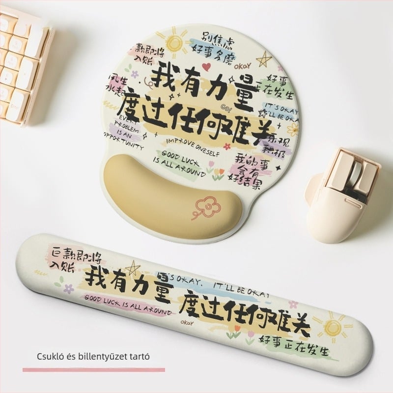 Egércsukló alátét – csúszásmentes, kopásálló, gumianyagú, Letter modell, irodai használat