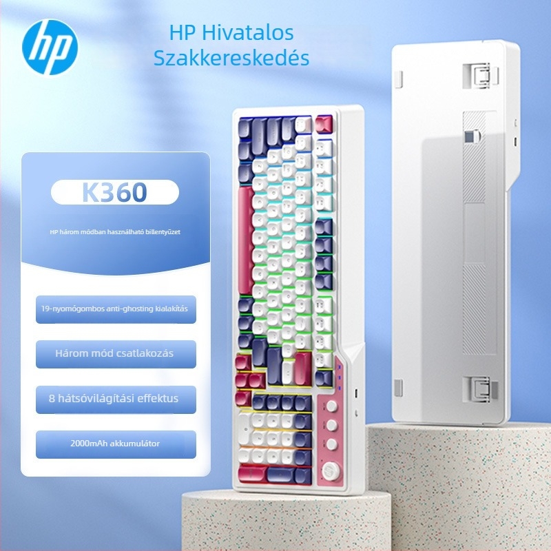HP K360 vezetékes membrán billentyűzet – 99 gomb, RGB háttérvilágítás, 1,5 m kábel