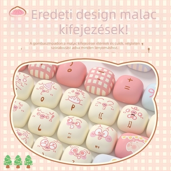 AKKO PBT billentyűsapkák készlet, Pig Party téma, MOG magasság, >98 billentyű, tengely nélküli, szublimációs nyomtatás