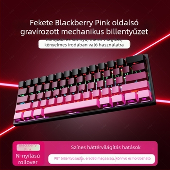Gadiva mechanikus billentyűzet – vezetékes kapcsolat, univerzális kompatibilitás, RGB háttérvilágítás, ergonikus kialakítás, mechanikus kapcsolók