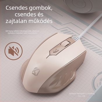 Kábeles USB optikai egér, 4 gombos, notebookhoz és asztali számítógéphez