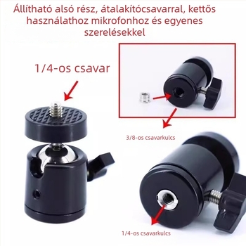 Friendly Élő közvetítéshez készült telefon-állvány, háromlábú állvány forgó klipe-gimbal, 360° felülről történő felvétel, műanyag padlóra álló