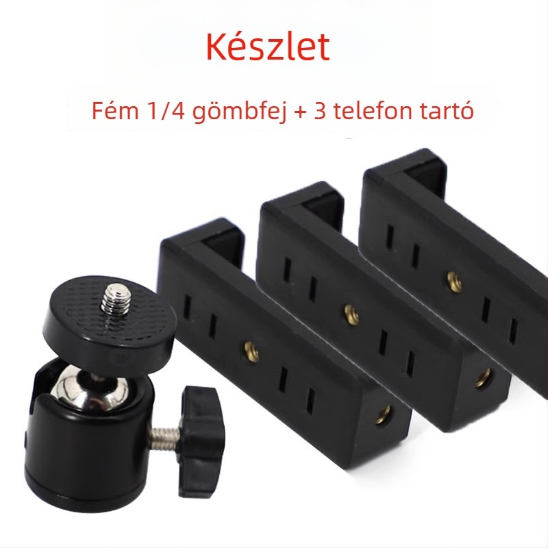 Friendly Élő közvetítéshez készült telefon-állvány, háromlábú állvány forgó klipe-gimbal, 360° felülről történő felvétel, műanyag padlóra álló