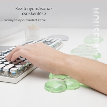 Billentyűzet csuklótámasz – felhő alakú, átlátszó szilikon egérpad, vízálló, puha, egyoldalas, logó nyomtatás lehetséges