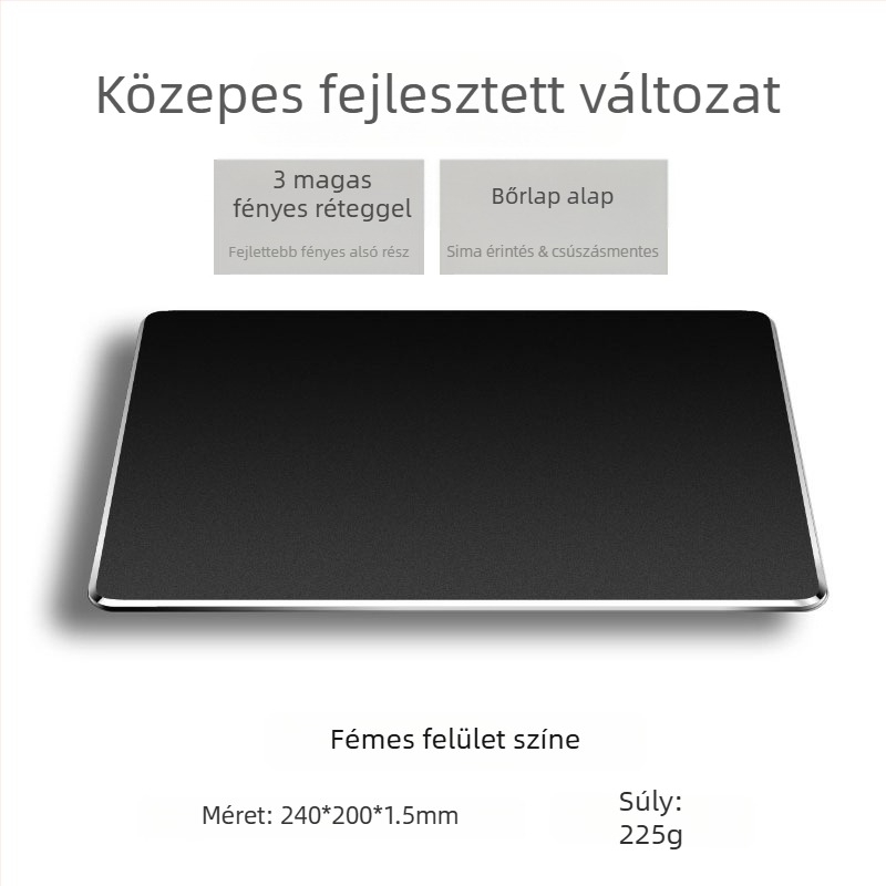 Gyanta egérpad, kétoldalas bőrfelülettel, izzadásgátló, gaming, modell Sd21a, hordozható asztali pad