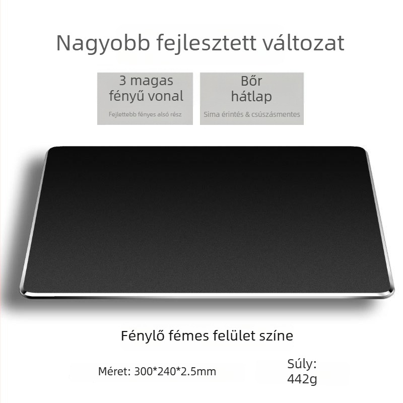 Gyanta egérpad, kétoldalas bőrfelülettel, izzadásgátló, gaming, modell Sd21a, hordozható asztali pad