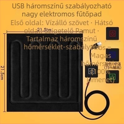 USB fűtőlap — egérpad és kéz- vagy lábmelegítő, 5V elektromos fűtés, tiszta pamut