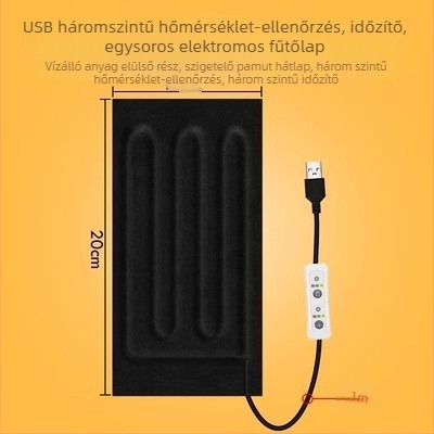 USB fűtőlap — egérpad és kéz- vagy lábmelegítő, 5V elektromos fűtés, tiszta pamut
