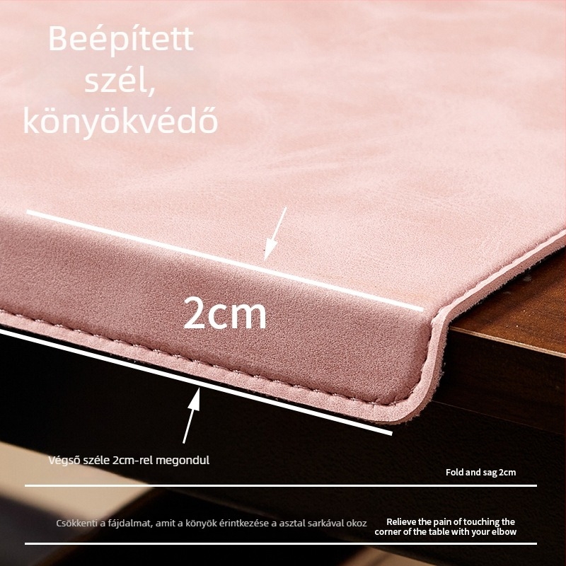 Egérpad bőrös felülettel, csuklótámasz, egyoldalas, Crazy Horse PVC bőr, varrással, OEM testreszabás