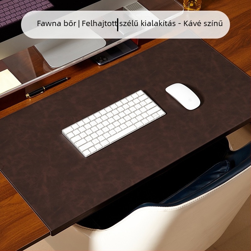 Egérpad bőrös felülettel, csuklótámasz, egyoldalas, Crazy Horse PVC bőr, varrással, OEM testreszabás
