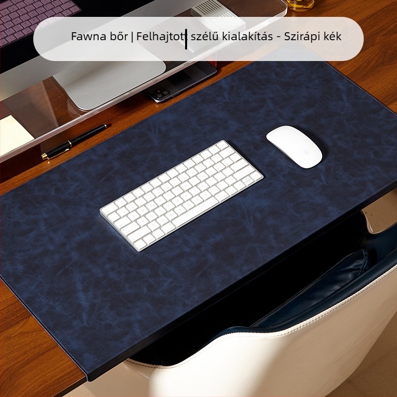 Egérpad bőrös felülettel, csuklótámasz, egyoldalas, Crazy Horse PVC bőr, varrással, OEM testreszabás