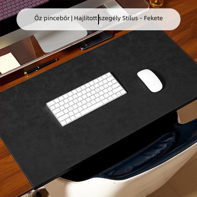 Egérpad bőrös felülettel, csuklótámasz, egyoldalas, Crazy Horse PVC bőr, varrással, OEM testreszabás