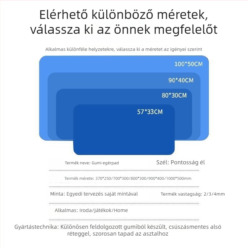 Nagy egérpad olajfestmény-stílusú, elmosódott gradienttel, természetes gumi, szemvédő funkcióval, logó nélkül