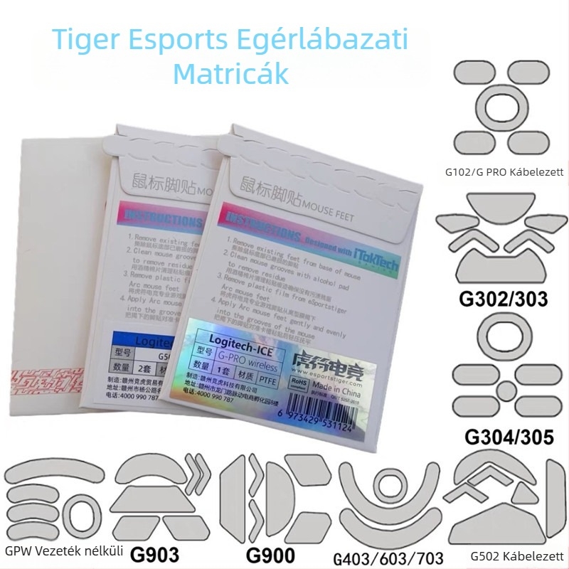 Tiger talisman egér talpak – Jég kiadás, kompatibilis G102, G302, G403, G502, G603, G703, GPW1, GPX, 1 db