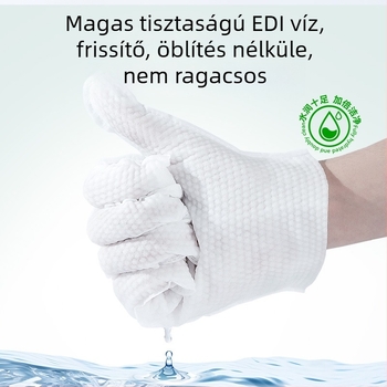 Kutyák víz nélküli tisztítására szolgáló kesztyű, dezodoráló tisztító kendőkkel, nátrium-hialuronáttal, nemszőtt anyagból