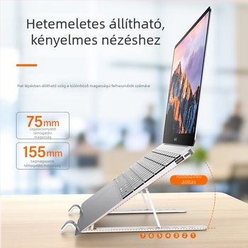 A-104 műanyag laptop- és tabletállvány, állítható, összecsukható, könnyű 145 g