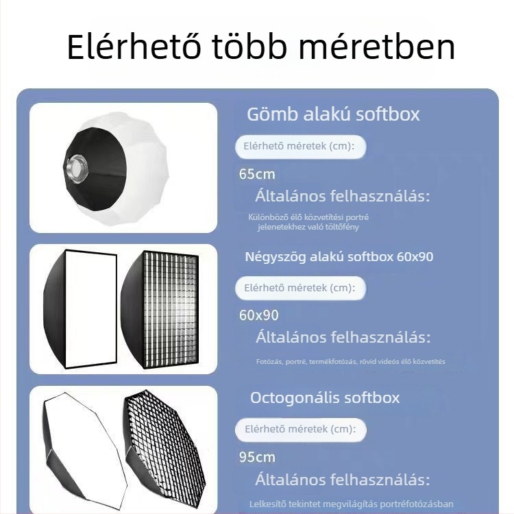 Professzionális fotózási világítás Baorongkou fejjel, kettős fényhőmérséklet, nem állítható fényerő