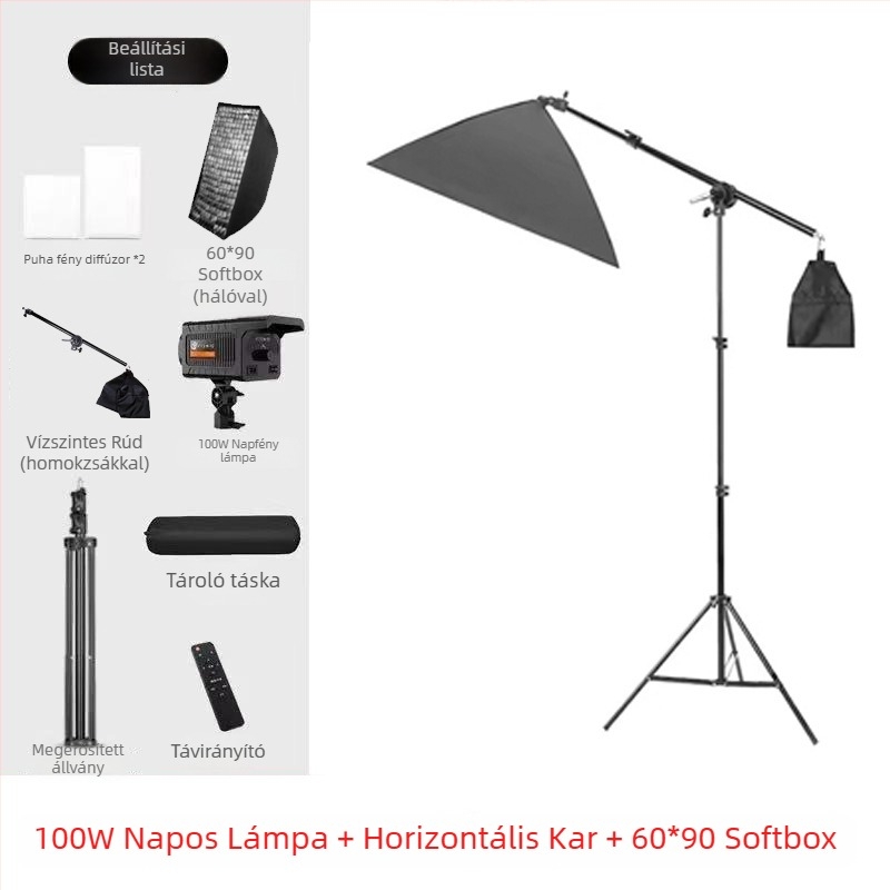 Professzionális fotózási világítás Baorongkou fejjel, kettős fényhőmérséklet, nem állítható fényerő