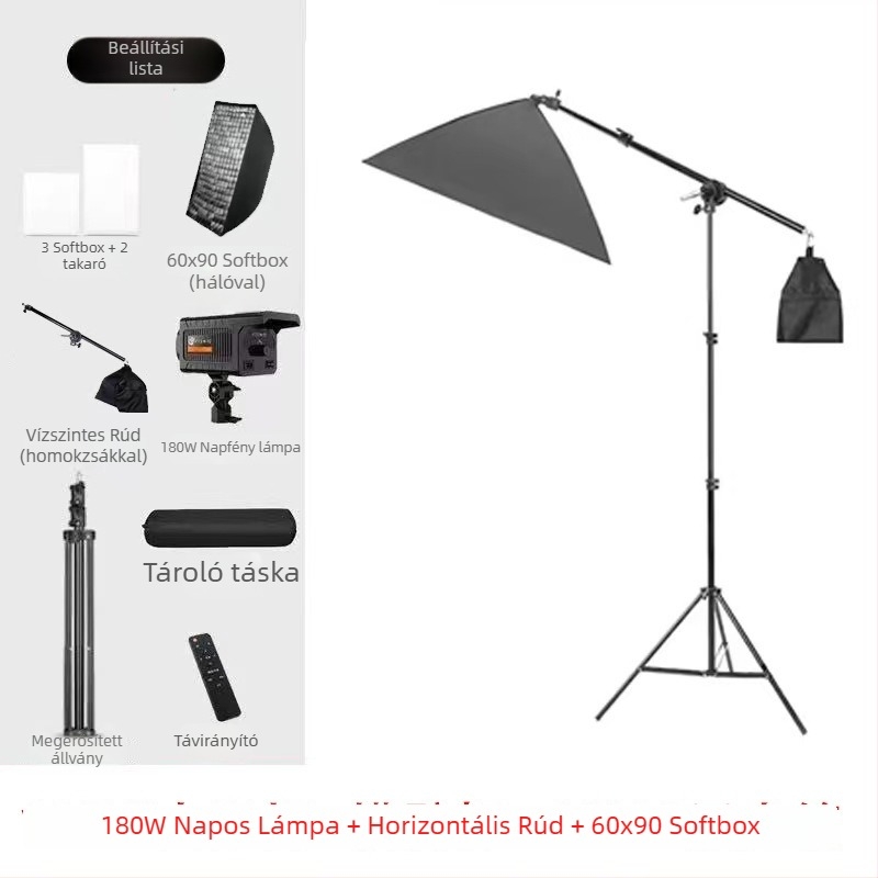 Professzionális fotózási világítás Baorongkou fejjel, kettős fényhőmérséklet, nem állítható fényerő