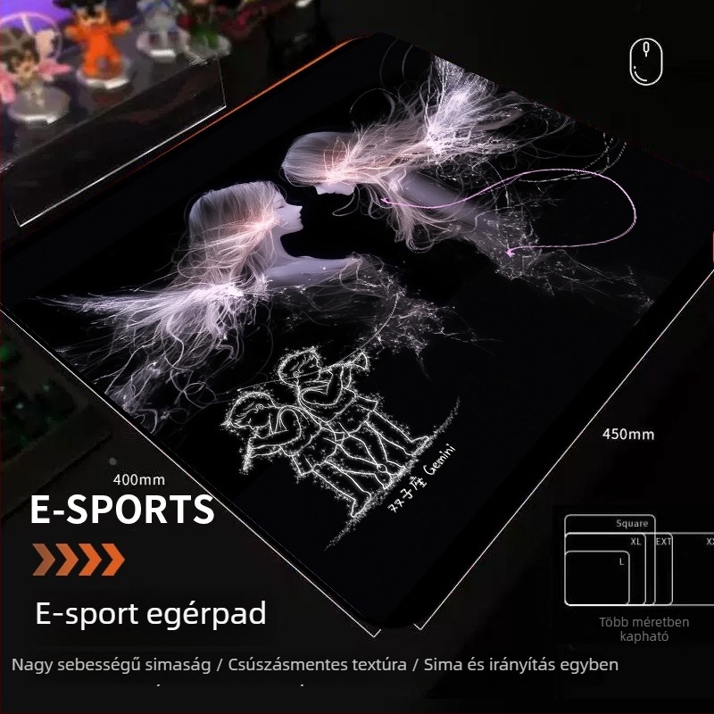 Tizenkét csillagjegy sorozat játék egérpad, csúszásmentes, XXL méret, csuklótámasz