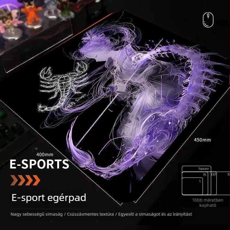 Tizenkét csillagjegy sorozat játék egérpad, csúszásmentes, XXL méret, csuklótámasz
