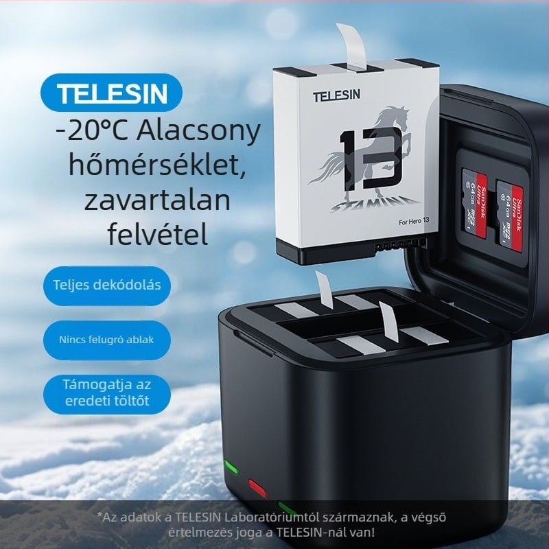 TELESIN GP13 Első Generációs Nagy Teljesítményű Lítiumion Akkumulátor GoPro 13-hoz