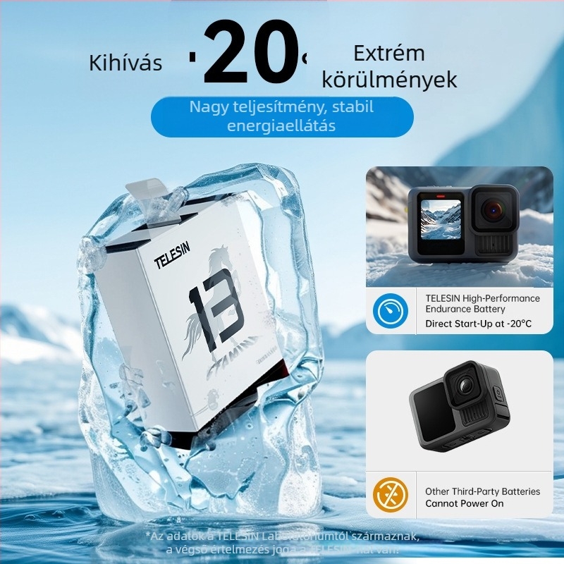 TELESIN GP13 Első Generációs Nagy Teljesítményű Lítiumion Akkumulátor GoPro 13-hoz