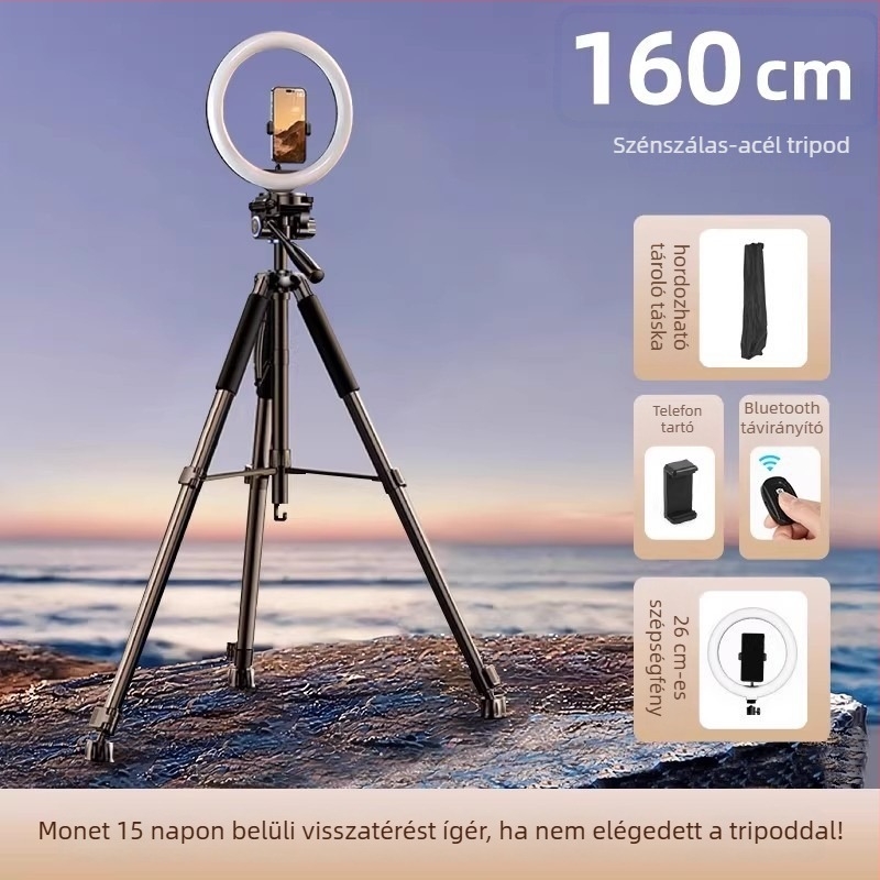 Vastagított szénacélból készült kamerat tripod DSLR és tükör nélküli kamerákhoz — hordozható háromszög állvány