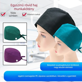 Uniszex sebészeti sapka, poliészter-pamut anyag, twill szövés, egyszínű minta, nyomtatásos kivitel