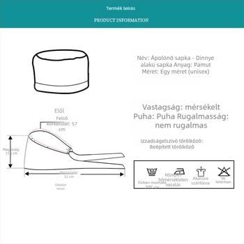Uniszex sebészeti sapka, poliészter-pamut anyag, twill szövés, egyszínű minta, nyomtatásos kivitel