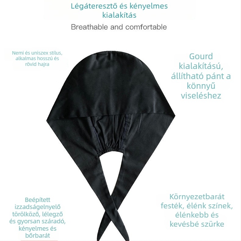 Uniszex sebészeti sapka, poliészter-pamut anyag, twill szövés, egyszínű minta, nyomtatásos kivitel