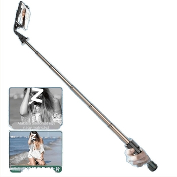 Kibővíthető mini selfie stick háromlábú állvánnyal mobiltelefonhoz, rozsdamentes acélból; távirányító nélkül, Bluetooth nélkül, világítás nélkül