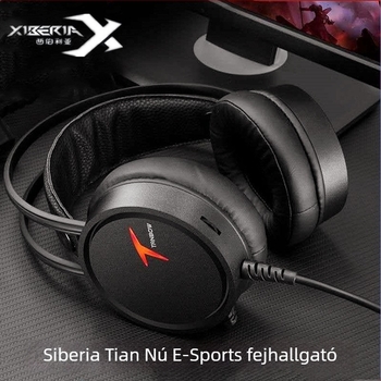 Gaming USB-s vezetékes fejhallgató, 50 mm meghajtókkal, beépített mikrofonnal, 20 Hz–20 kHz, PC-kompatibilis