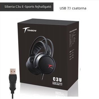 Gaming USB-s vezetékes fejhallgató, 50 mm meghajtókkal, beépített mikrofonnal, 20 Hz–20 kHz, PC-kompatibilis