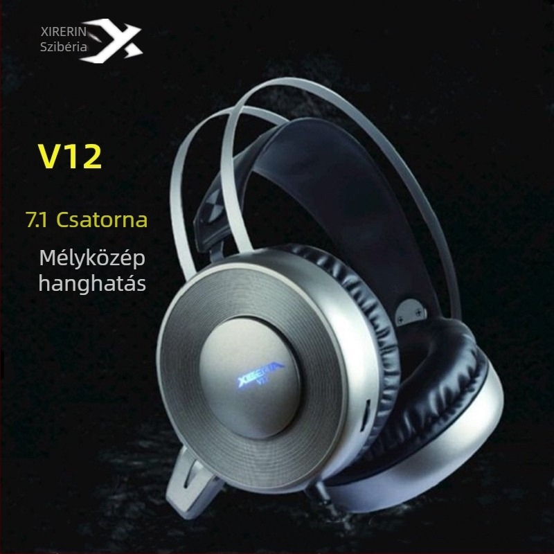 Gaming USB-s vezetékes fejhallgató, 50 mm meghajtókkal, beépített mikrofonnal, 20 Hz–20 kHz, PC-kompatibilis