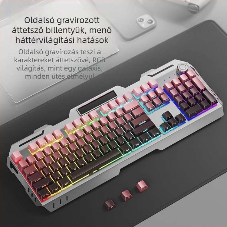 Numerikus billentyűzettel ellátott billentyűzet- és egérkészlet, USB-kábeles, ergonómikus, 1,5 m kábel, tömeg 844 g, e-sportokra