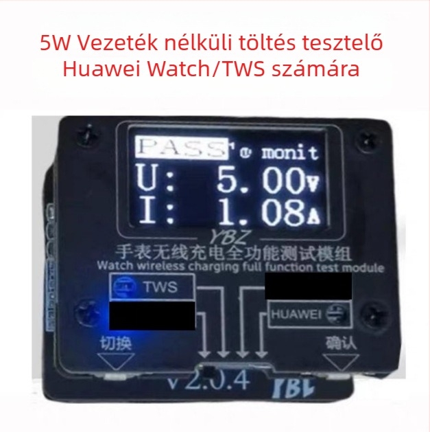 YBZ vezeték nélküli töltés teszter – Qi2.2 protokoll autentikáció, QC3.0 kompatibilitás, 25W maximális kimenet, digitális kijelző, mágneses töltés támogatás
